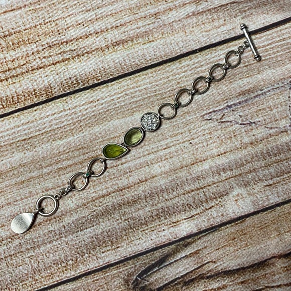 Lia Sophia Jewelry - Lia Sophia Silver/Green Pavé Toggle Bracelet